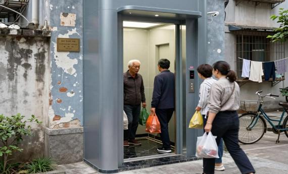 “共享电梯”真的来了！老小区加装电梯不吵架了，企业出钱居民刷卡，低层还能拿补偿